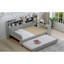 Lit de jour multi-fonctionnel en bois gris avec tablettes de rangement, lit gigogne et bureau d'étude pour lit fonctionnel, rangement superposé, chambres à coucher de petite taille idéales-121076954