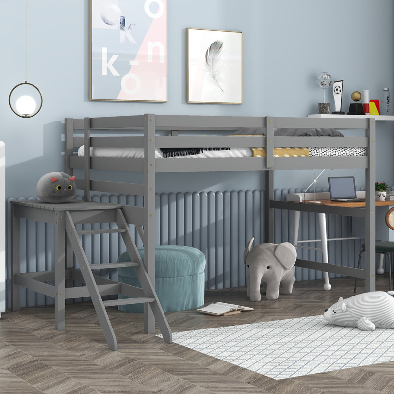 Lit mezzanine pour enfants Stephine, Complète, gris