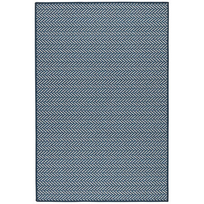 Herringbone Navy Machine Washable Rug