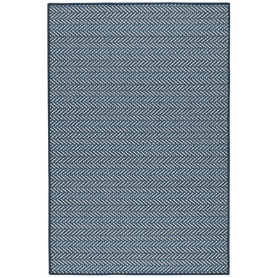 Tapis bleu marine lavable à la machine Herringbone