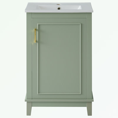 Petit meuble-lavabo moderne avec lavabo en céramique