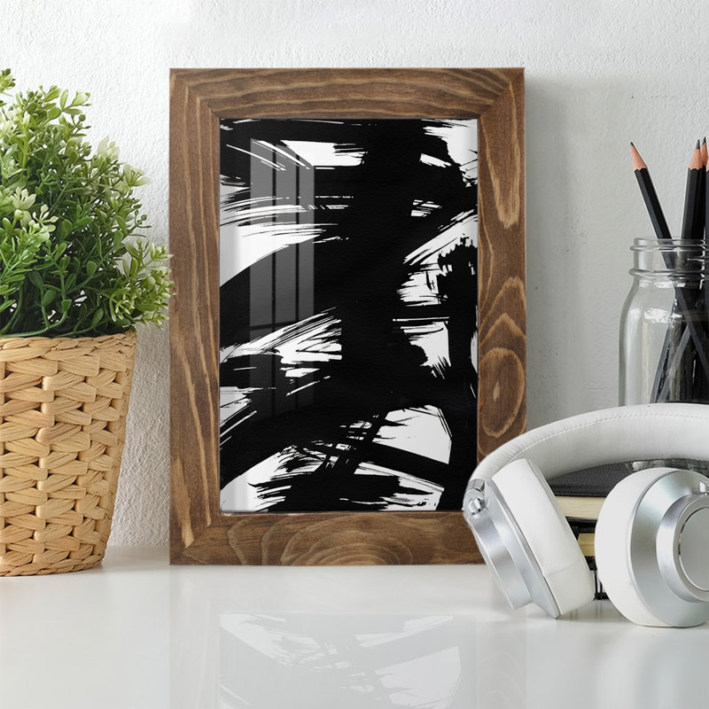 «Fumiyo Black Bamboo I», impression encadrée sur papier, H 6 po x l 4 po x P 1 po, Noyer