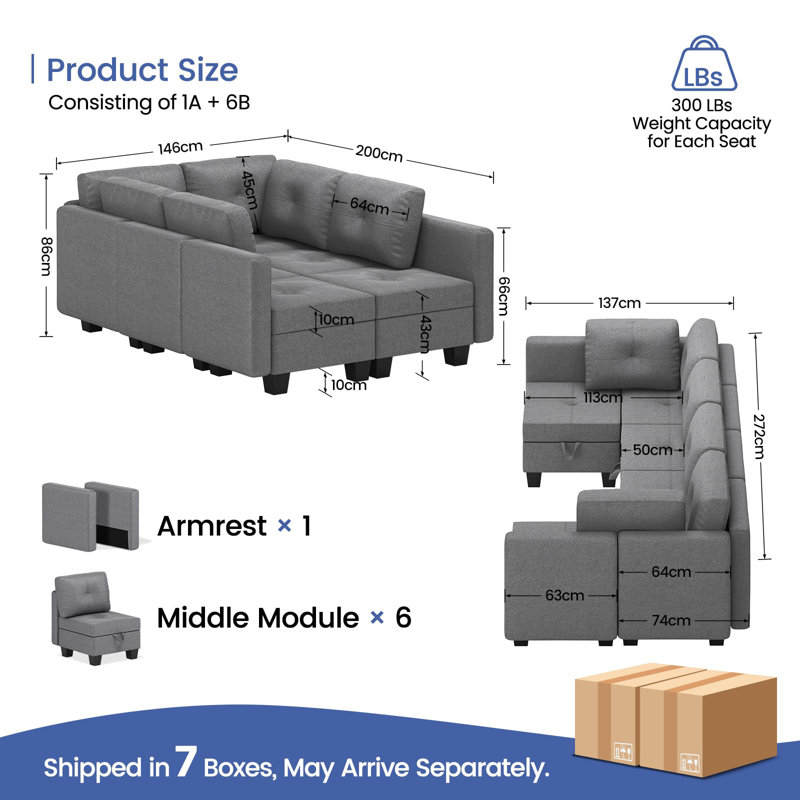 Fabric Corner Sofa , 6