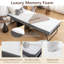Lit pliant avec matelas pour adultes, lit pliable en métal de 75 x 31 pouces pour les invités avec matelas en mousse à mémoire de forme sur roulettes, permettant d'économiser de l'espace
