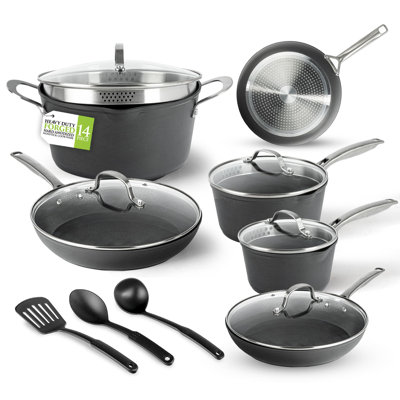 Granitestone Armour Max 14 Piece Hard Anodized Nonstick Durable Cookware Set