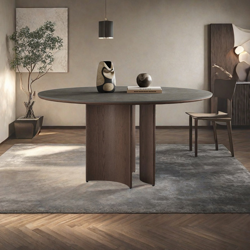 Table ronde italienne minimaliste, H 29,5 po x L 43,3 po x l 43,3 po