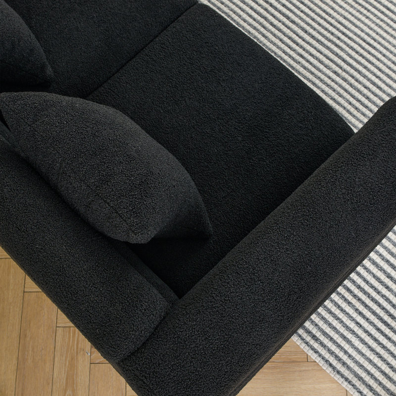 Oversized 2 Seater Sectional Sofa, Living Room Comfort Fabric Sectional Sofa-Deep Seating Sectional Sofa, Soft Sitting With 2 Pillows For Living Room,Bedroom,Office