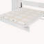 Lit escamotable double pleine grandeur avec tablettes, garde-robe et lumières DEL, blanc