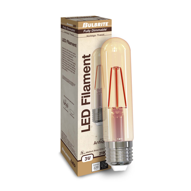 Ampoule à DEL 25 W à culot variable T9 E26 à intensité variable antique