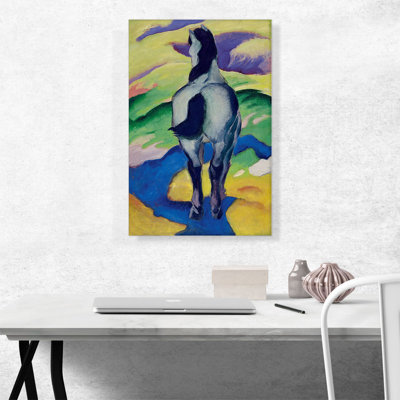"Cheval bleu II" par Franz Marc, reproduction d'art sur toile tendue