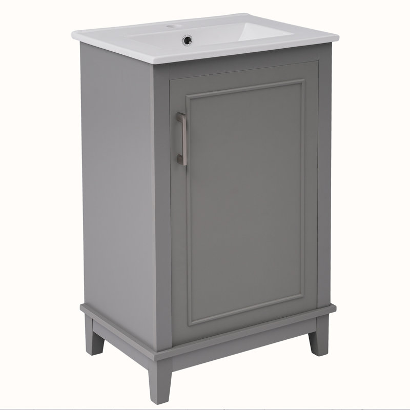 Meuble-lavabo de 20 po avec lavabo, Gris