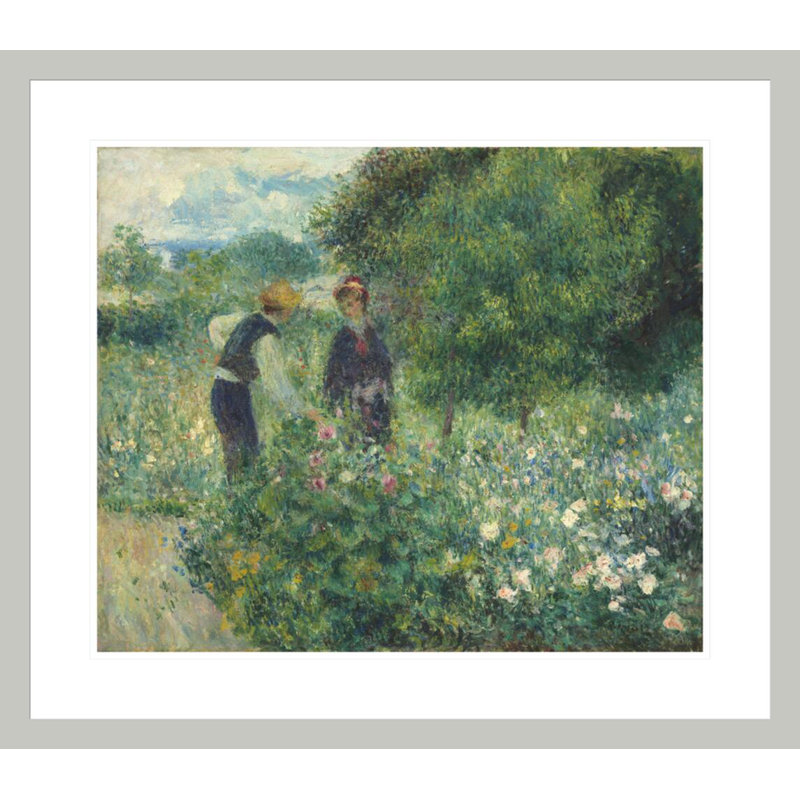 Picking Flowers by Pierre-Auguste Renoir -Framed Giclee Print, 23.5" H x 26.89" W