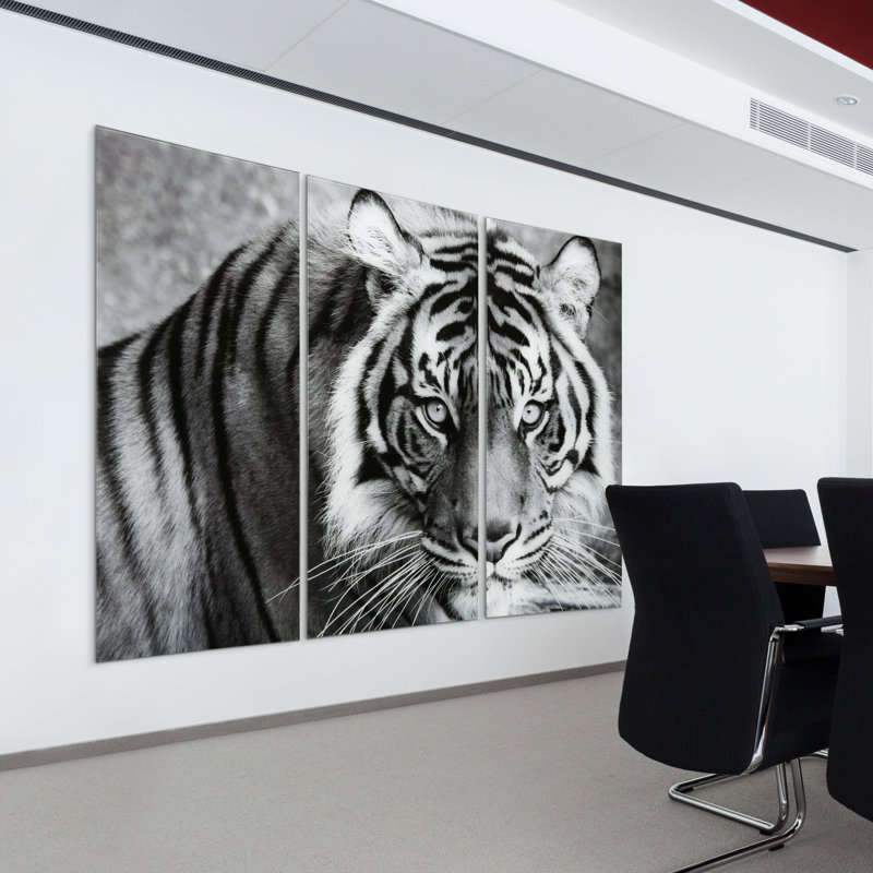 Tigre ABC - Ensemble de 3 peintures sans cadre sur verre