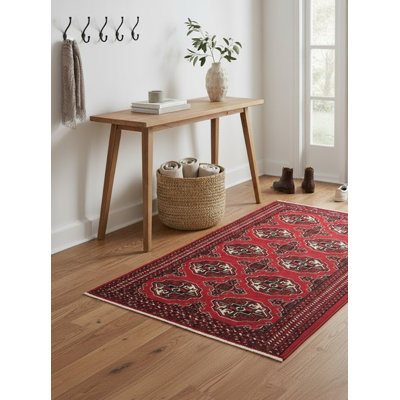 One-of-a-Kind 3'3" X 4'10" New Age Wool Area Rug in Red