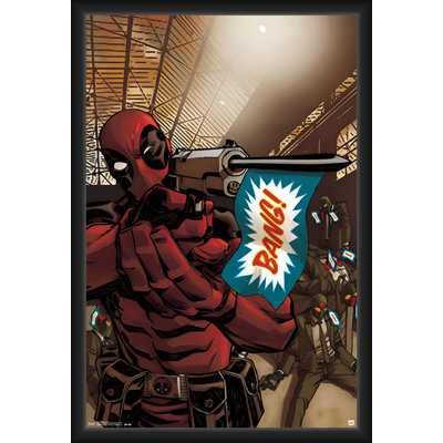  Officiellement licencié - «Bang» - affiche d'art encadrée - 24 po x 36 po - cadre en bois d'ingénierie robuste avec verre plexi - prêt à être accroché