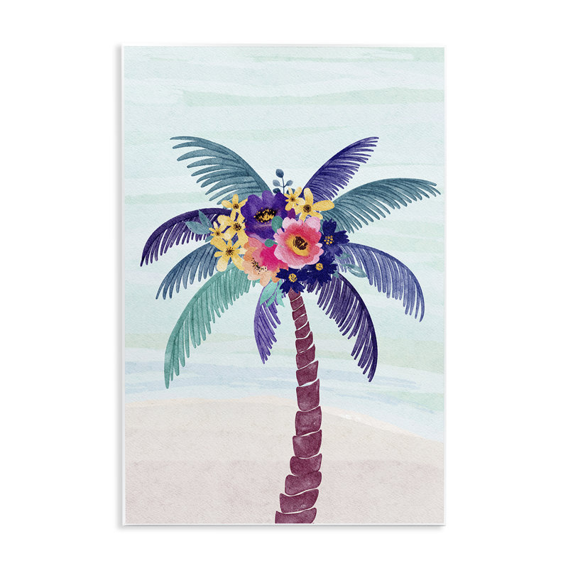 «Floral Palm Tree Beach» par JJ Design House LLC, H 19 po x l 13 po