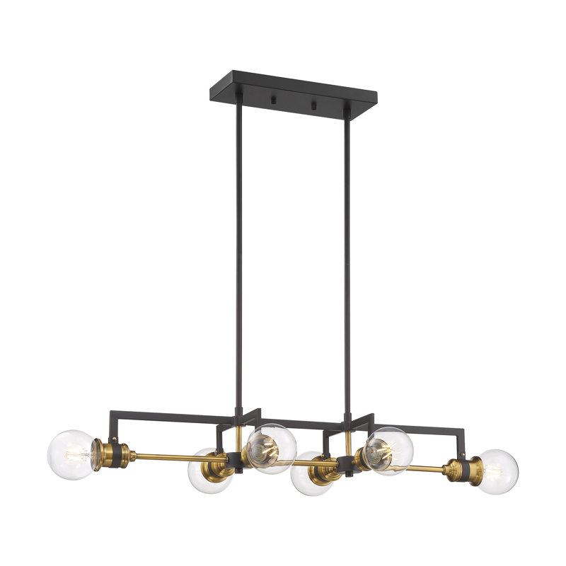 Luminaire suspendu linéaire à 6 lumières pour îlot de cuisine Tommie