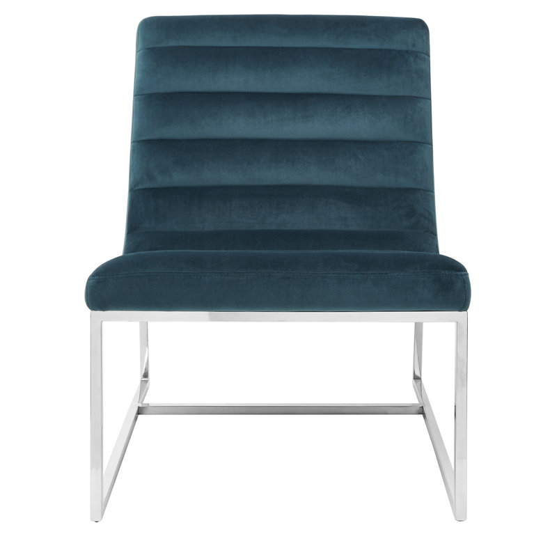 Garceau Upholstered Slipper Chair, Teal
