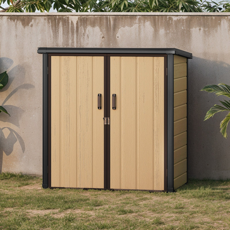 4.6 ft. W x 2.9 ft. D Outdoor Tall Storage Shed With Shelves
