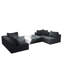 Canapé modulaire rembourré en forme de L de 132 po, rembourré de mousse de chenille, 6 coussins, salon, chambre à coucher, canapé modulaire de style moderne confortable, chenille, tendance-129766958