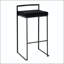 Tabouret de bar contemporain empilable en métal noir - ensemble de 2-134674210-134674219-134674222