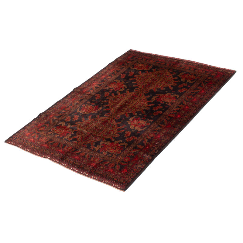Tapis noir Teimani 4 pi 1 po x 6 pi 5 po