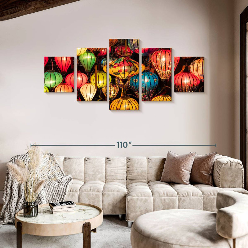 Glowing Chinese Lanterns, 42" H x 92" W