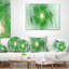 Tourbillon vert sur blanc avec fractale - imprimé abstrait