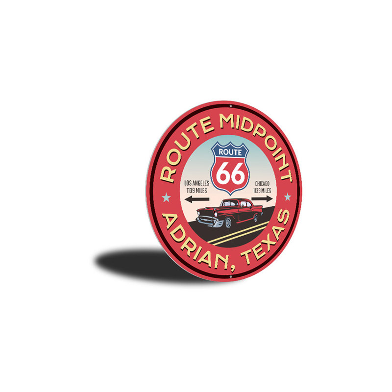 Enseigne en aluminium Route 66, H 18 po x l 18 po x P 0,06 po
