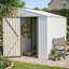 4 pi x 7 pi Remise de rangement blanche en métal galvanisé Lean-To, porte simple verrouillable, remise de vélo d'extérieur et de jardin robuste pour la cour