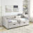 Daybed with Spacious Drawers, Upholstered Tufted Sofa Bed, Button Back and Copper Nail Waved Arms for Modern Living-406862838