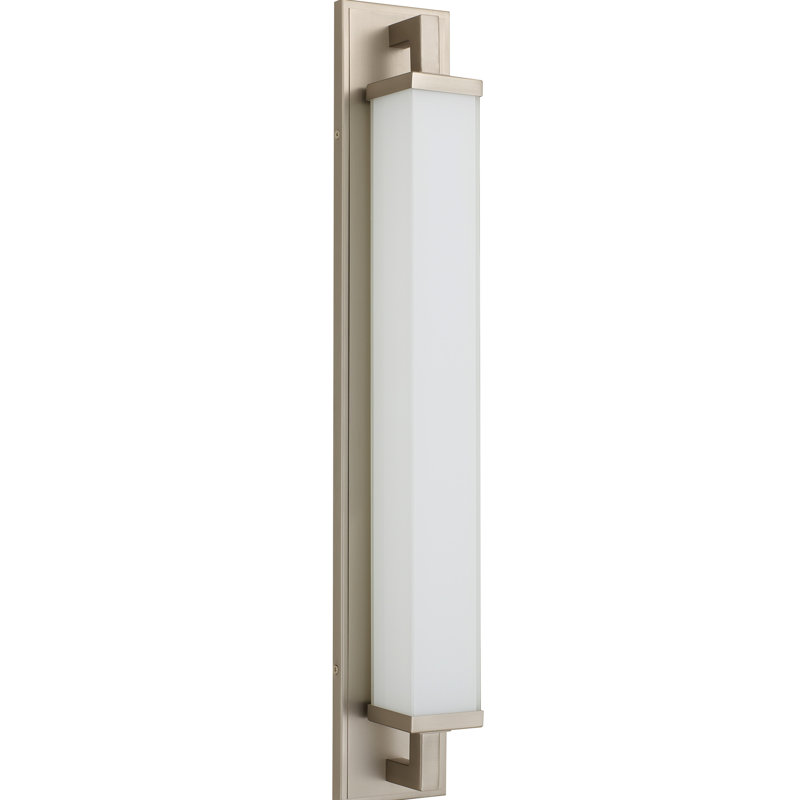 Barre de meuble-lavabo de salle de bain 28 pouces en nickel brossé avec DEL intégrée, haute performance écoénergétique, double fixation verticale ou horizontale, 3 couleurs de température 3000K 4000K 5000K, à intensité variable, zones intérieures à DEL