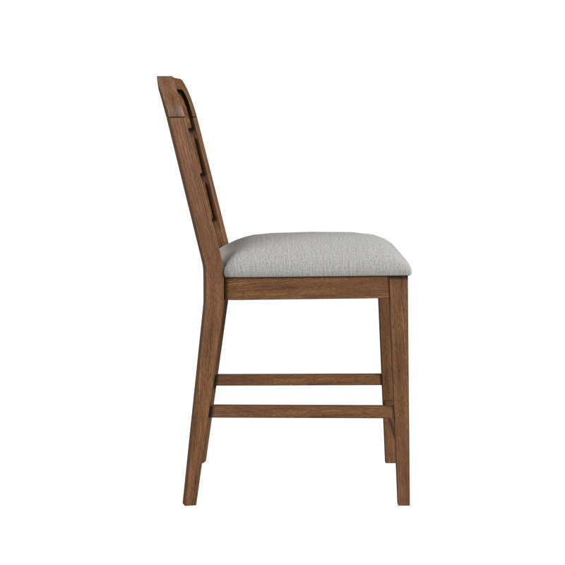 Chaise de comptoir Fulcher avec tissu gris clair en brun (2 par carton)