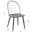 5 pièces avec base en métal noir, plateau en bois et style industriel, hauteur fixe avec style,