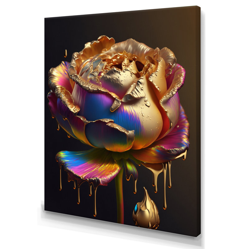 «Larra Rainbow Peony», impression sur toile, H 44 po x l 34 po x P 1,5 po, Toile tendue