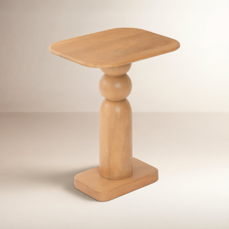 Arpin Solid Wood End Table, Blonde Natural