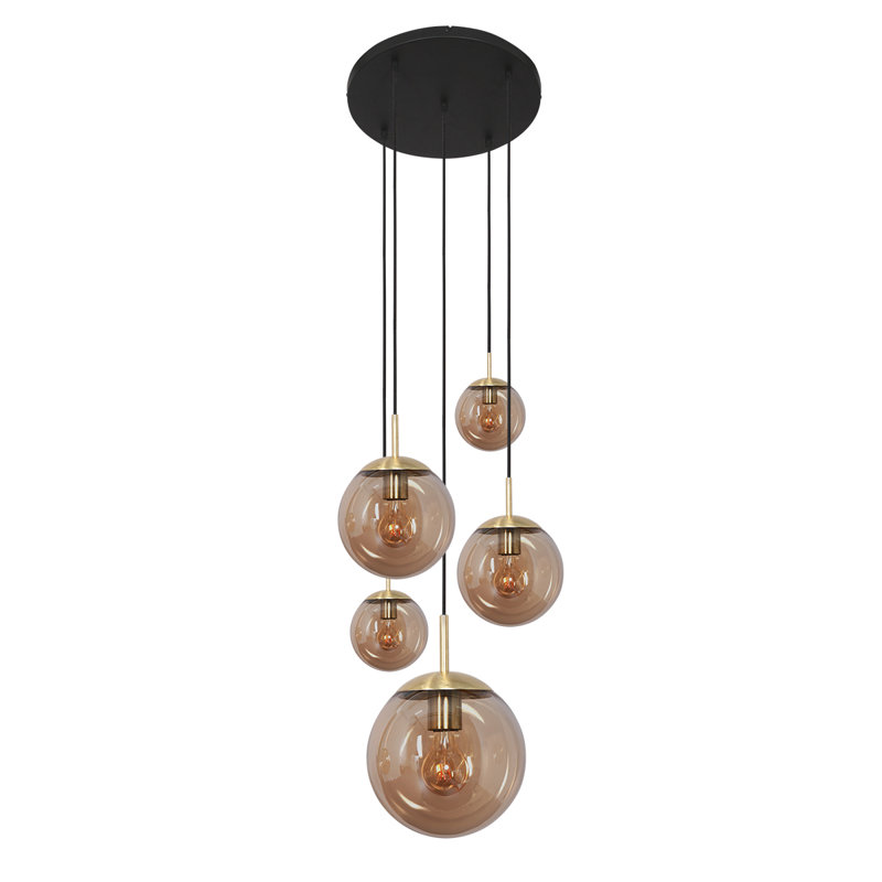 Ambrous 5 - Light Black Cluster Pendant