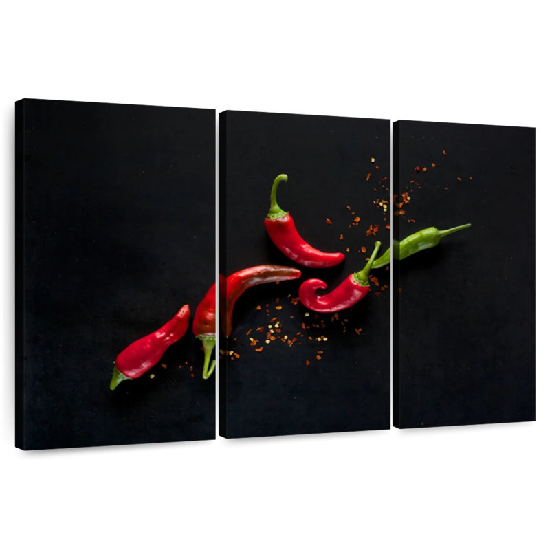 Yarlin Red And Green Chili Peppers, 28" H x 45" W