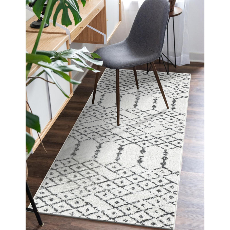 Isaiu ivoire / noir Julienne, Tapis de couloir 2 pi x 6 pi