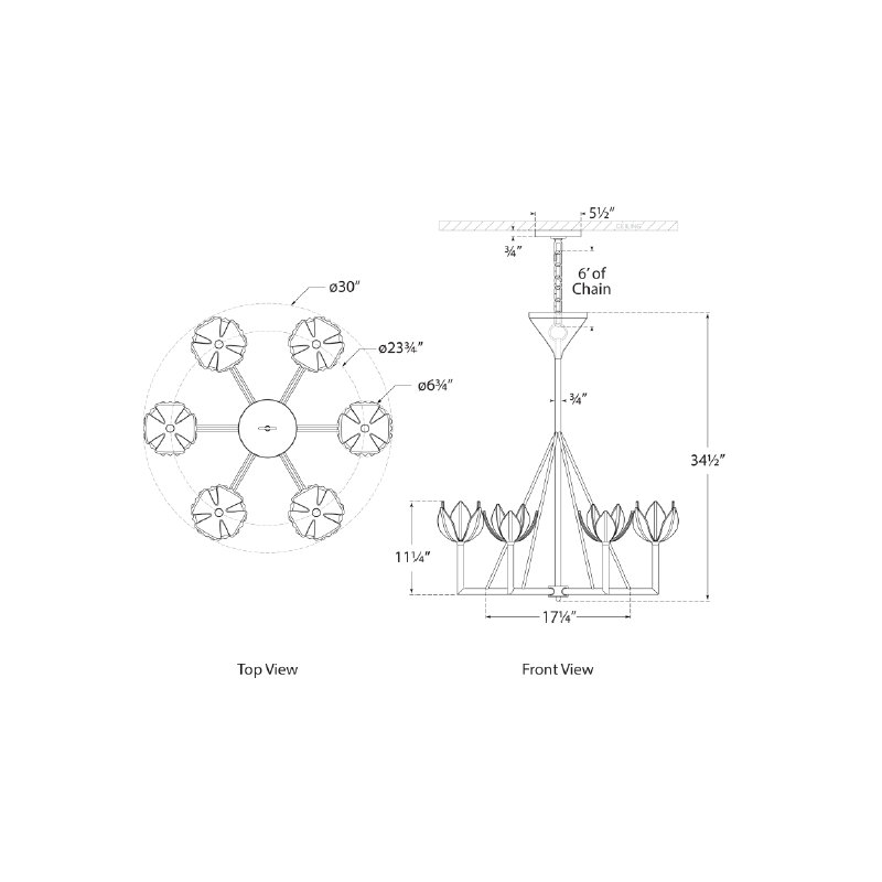 Alberto 6 - Light Chandelier