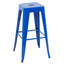 Ensemble de 2 tabourets de bar en métal bleu sans dossier, hauteur comptoir 76 cm, détachables, grande capacité de charge, structure stable, pour salle à manger - design gain de place, métal de qualité, cuisine.