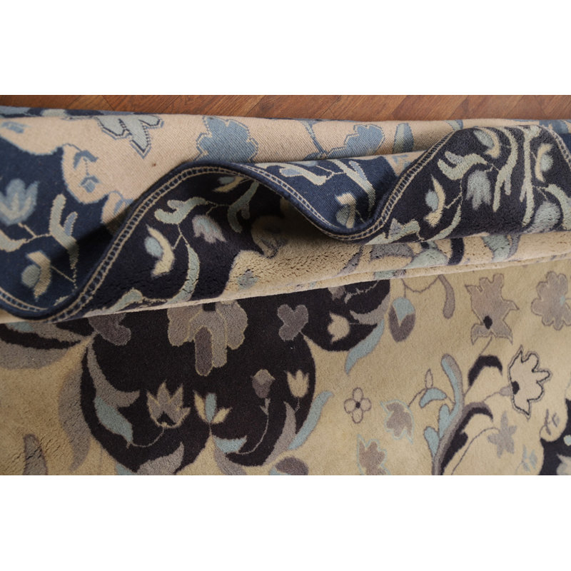 Tapis chinois à motif floral art déco 6 x 9
