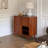 Retro Square Sliding Door Accent Cabinet