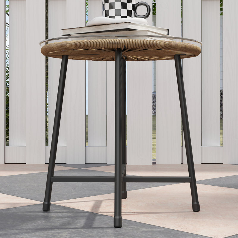 Round 3 - Piece 2 - Person 45Cm L Outdoor Bistro Set, Black/Brown