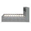 Lit plateforme double avec lit gigogne, tiroirs et prises USB, gris-118557457