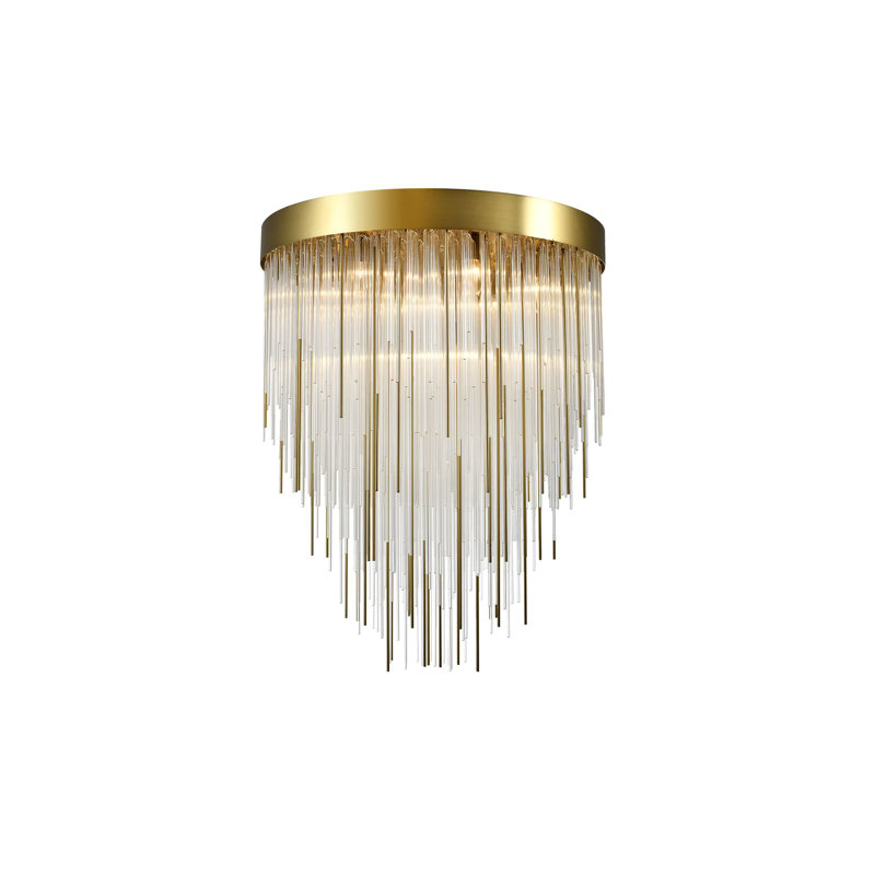 Lustre géométrique 9 lumières Cabassa, Laiton vieilli