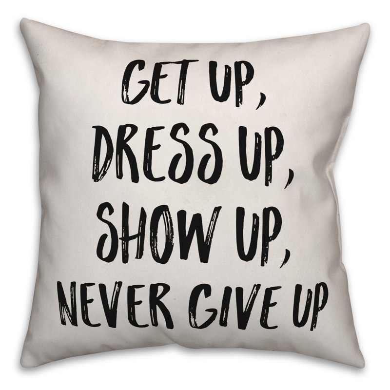 Coussin Never Never Up, 16 po x 1 po