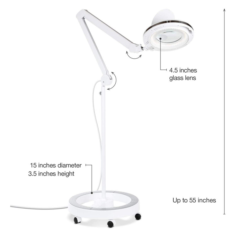 55'' White LED Swing Arm Floor Lamp
