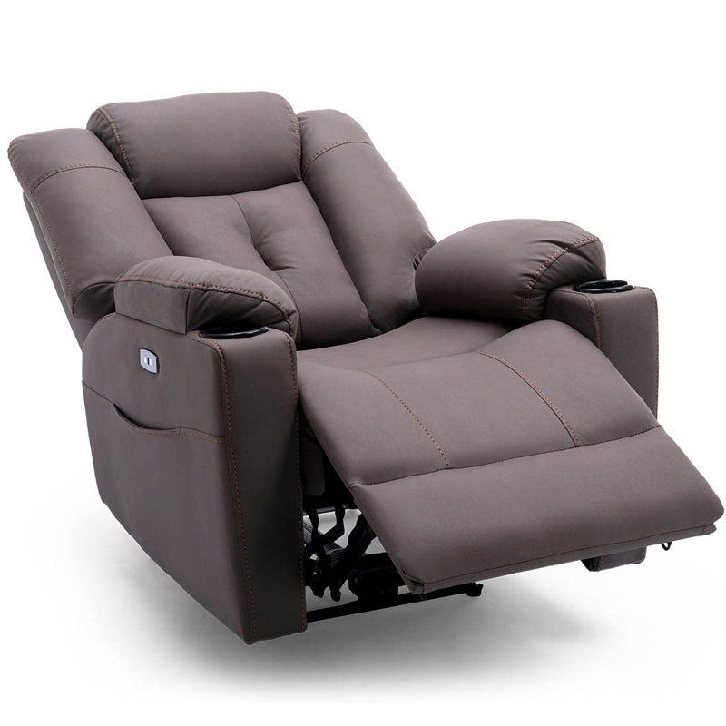 Henreitta Recliner with Ottoman, Brown