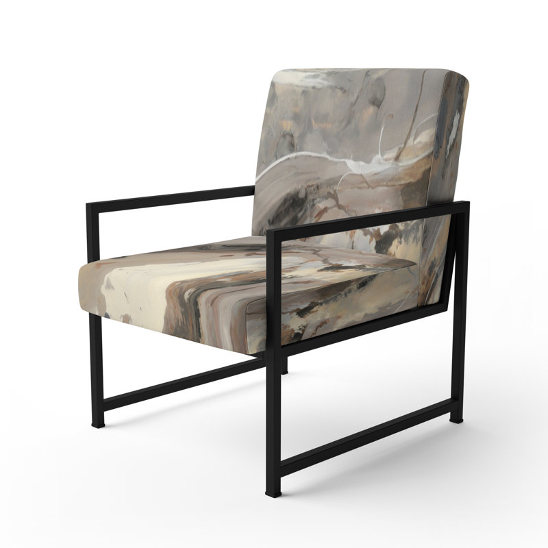Morning Effervescence III - Fauteuil rembourré contemporain, fauteuil d'appoint abstrait moderne, Noir, noir, noir, noir